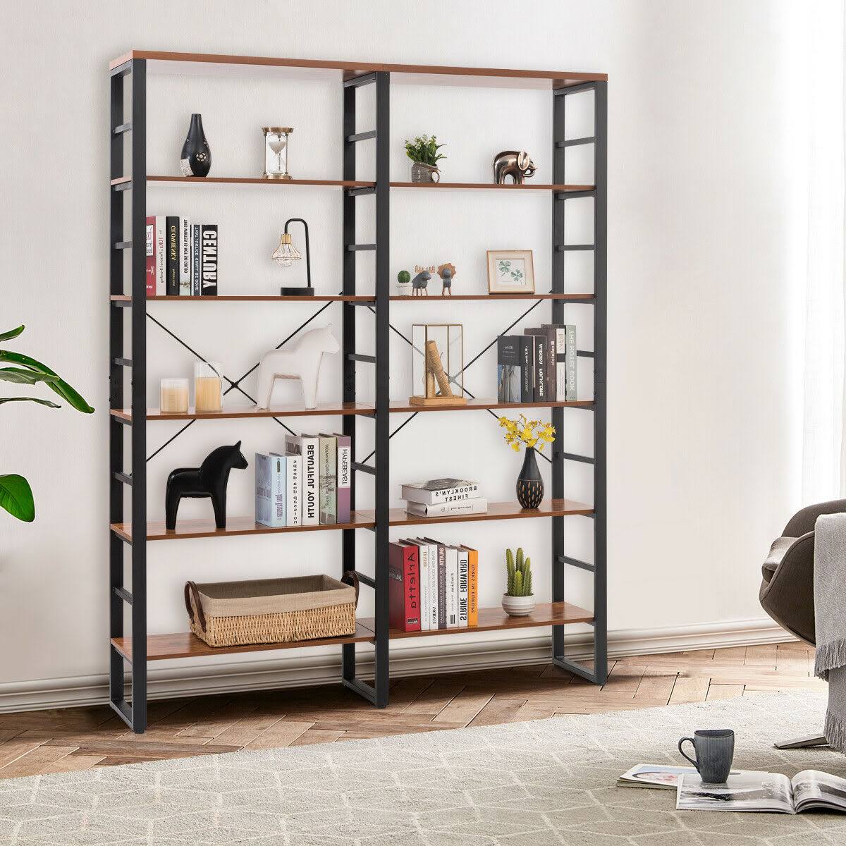 6-Shelf Bookcase Metal Storage Shelf T689919