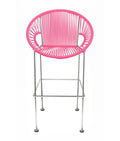 Pink / Chrome Bar Height Stool X952552