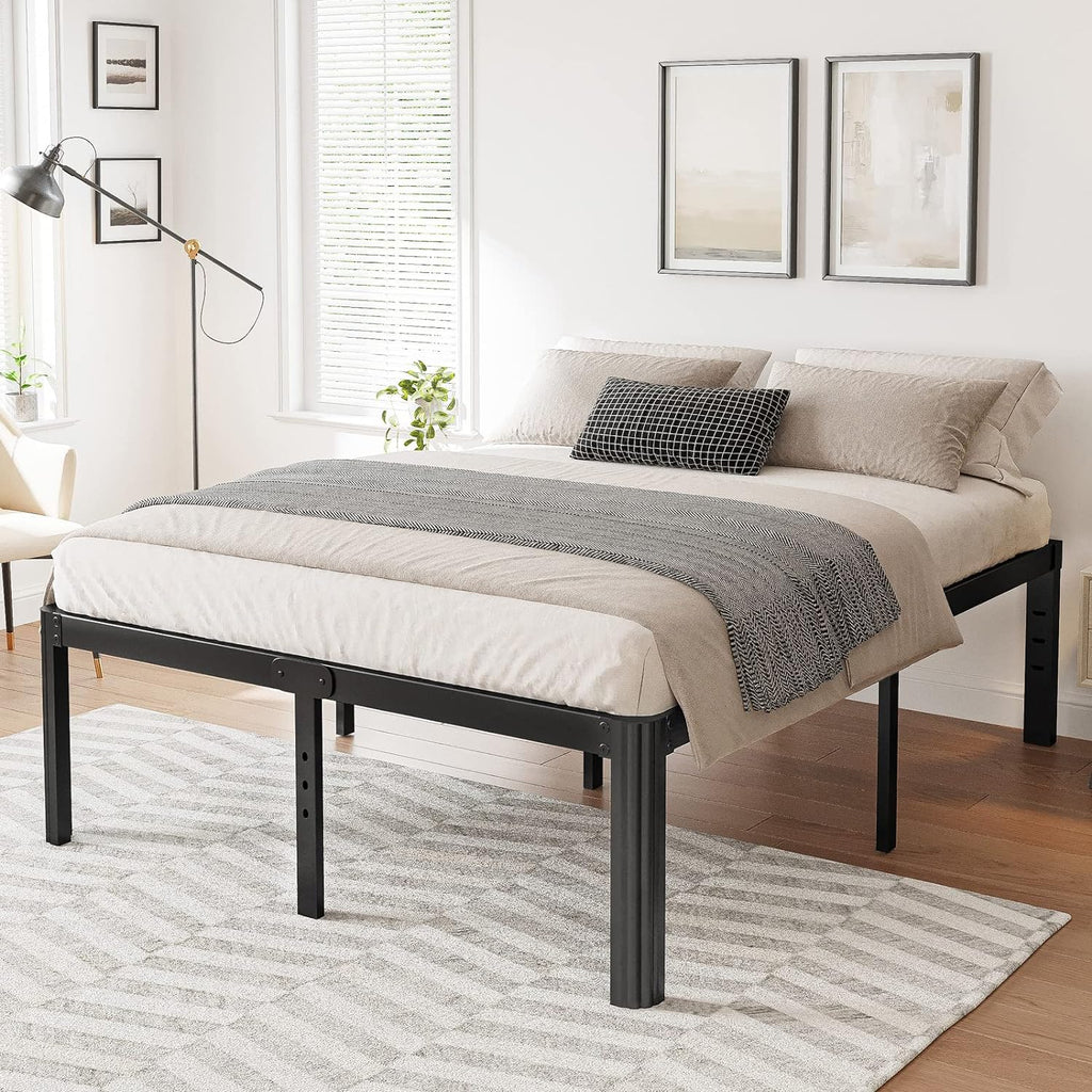 14in High King Platform Bed Frame with Mattress Slide Stopper N520717