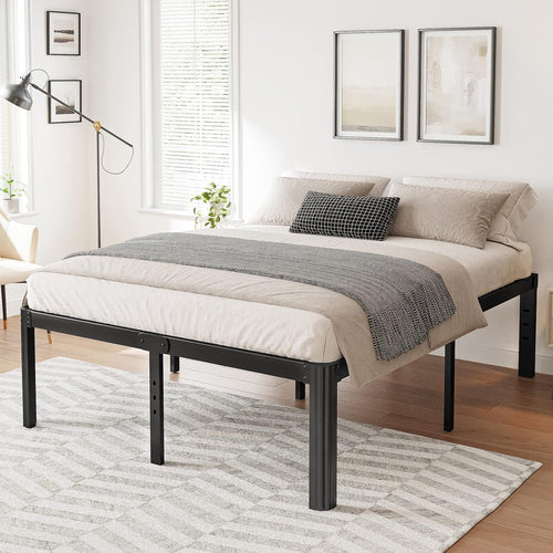 14in High King Platform Bed Frame with Mattress Slide Stopper N520717