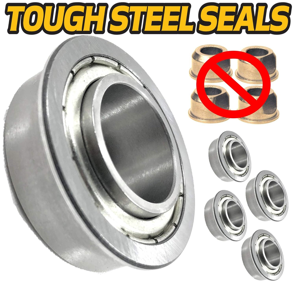 2 Kits Stainless Steel Front Wheel Axle & Bearing Conversion S35679