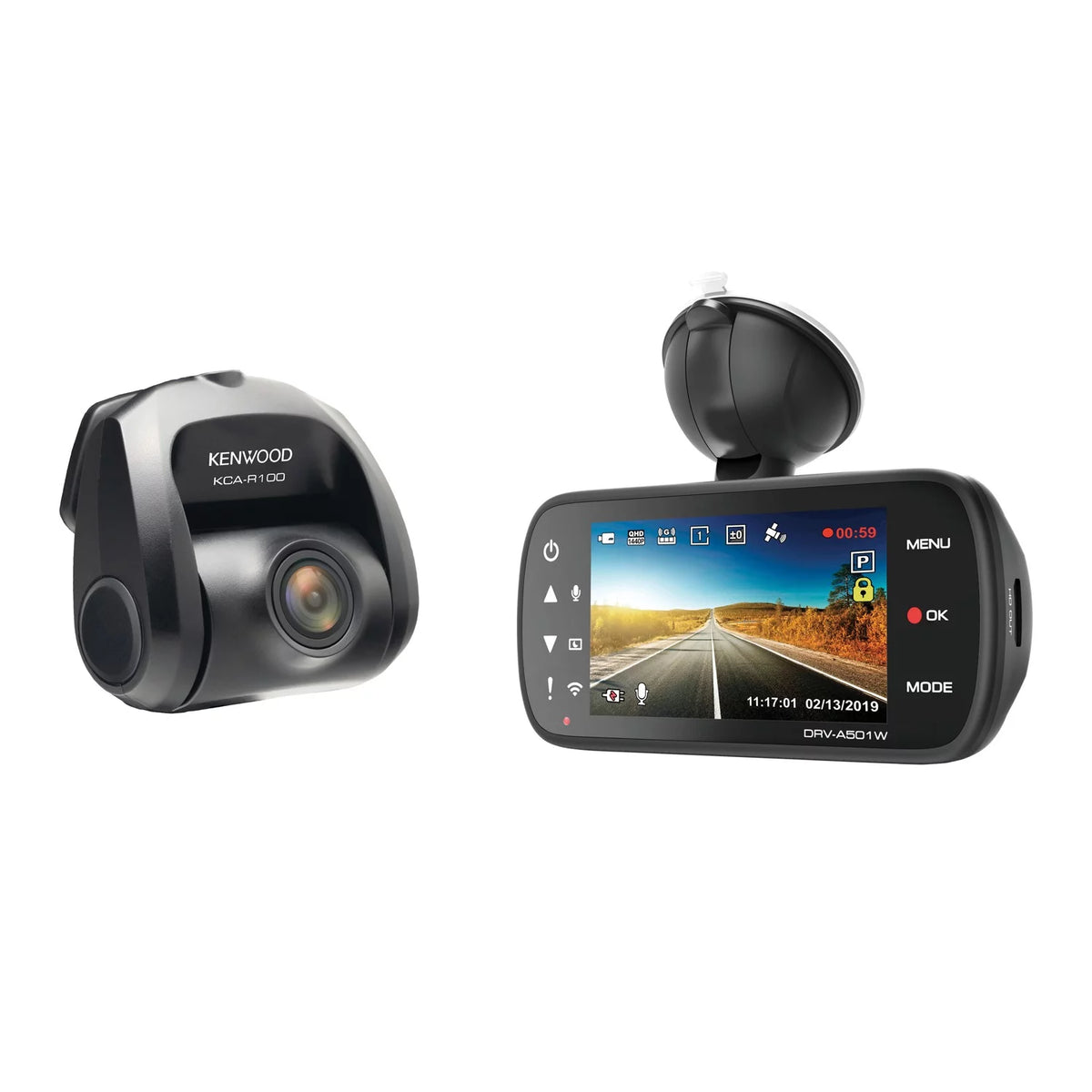 Dual-Camera Wide-Quad HD Drive Recorder with 3-Inch LCD K265
