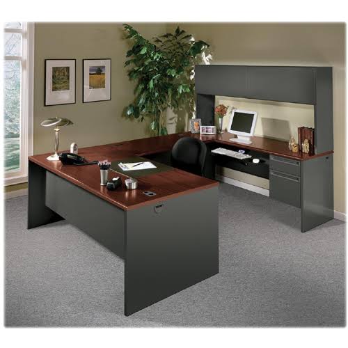 Mahogany Charcoal Left Return Desk D777888