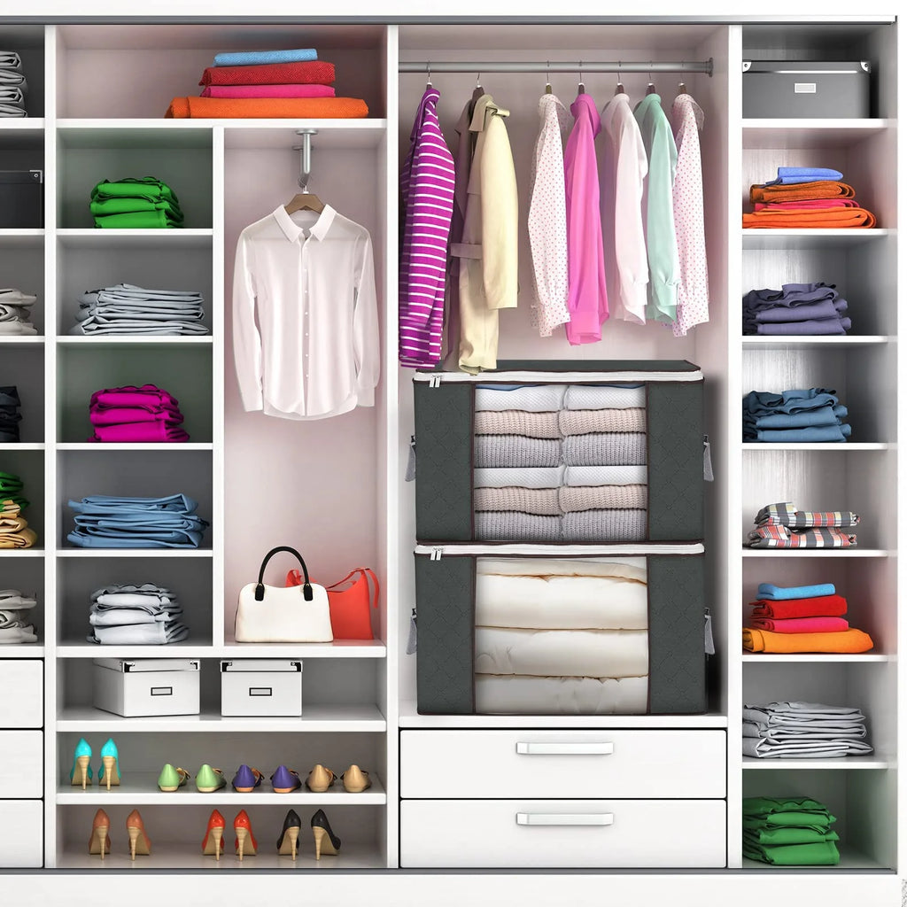 90L Foldable Clothes Storage Bags with Handles X7472