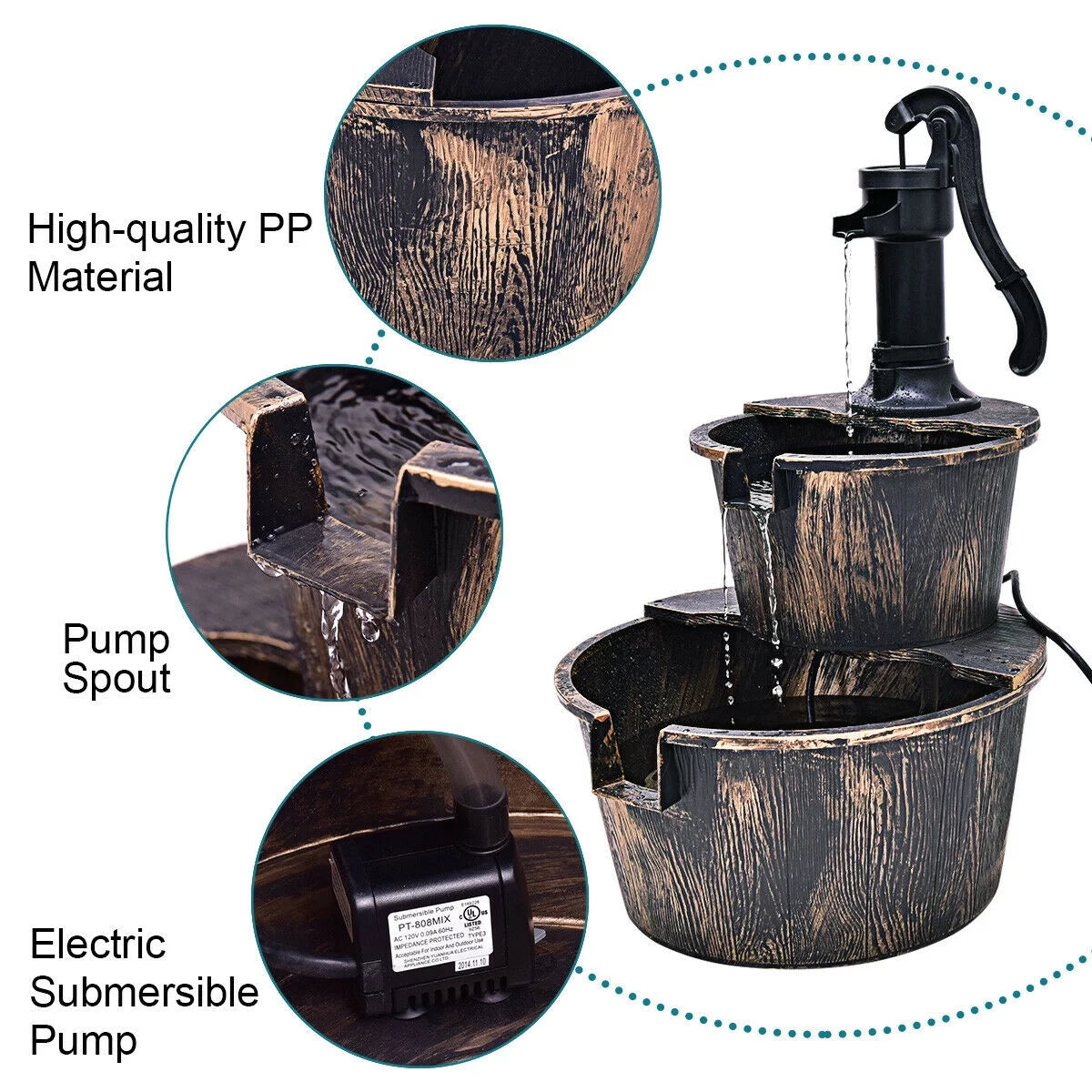 2 Tier Barrel Water Fountain Q4774