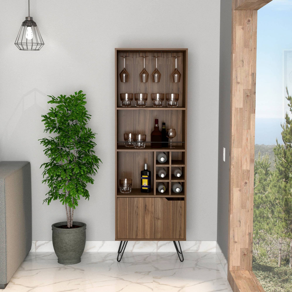 Mahogany High Bar Cabinet T940