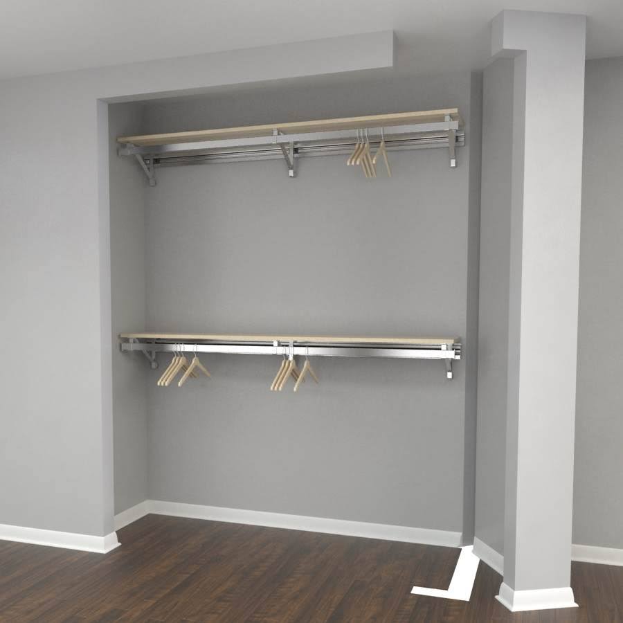 Contemporary Closet System in Maple and Silver N554309