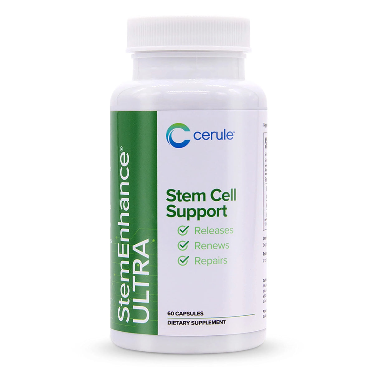 Cerule StemEnhance Ultra Stem Cell Support Supplement with Extracts from Freshwater Microalgae and Marine Macroalgae to Help Increase Circulating Adult Stem Cells and Promote Healing - Kansas Nuitrition - HNZSDS M910687
