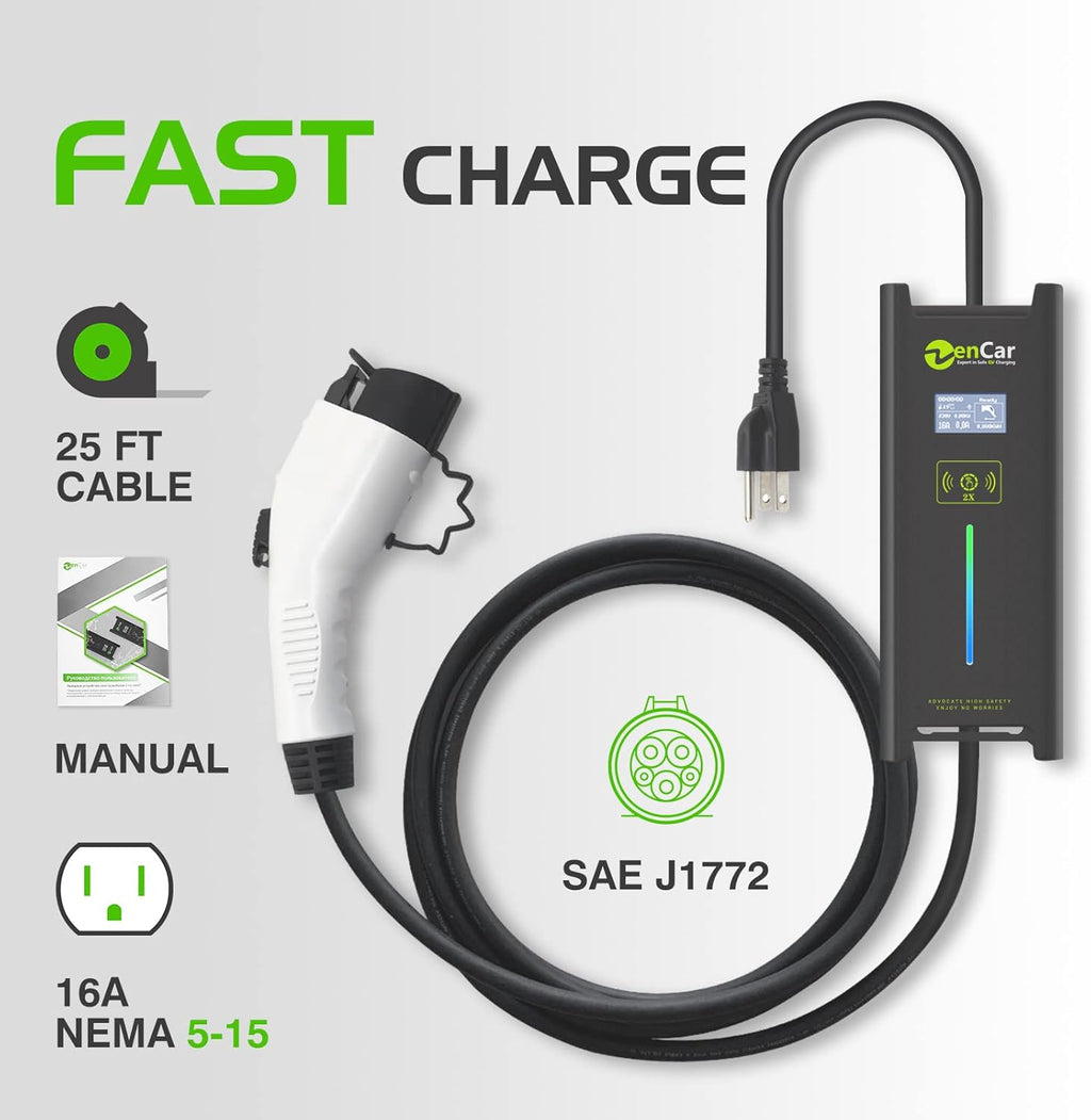 Portable Level 1 EV Charger, 16A, 110V, NEMA 5-15 O233
