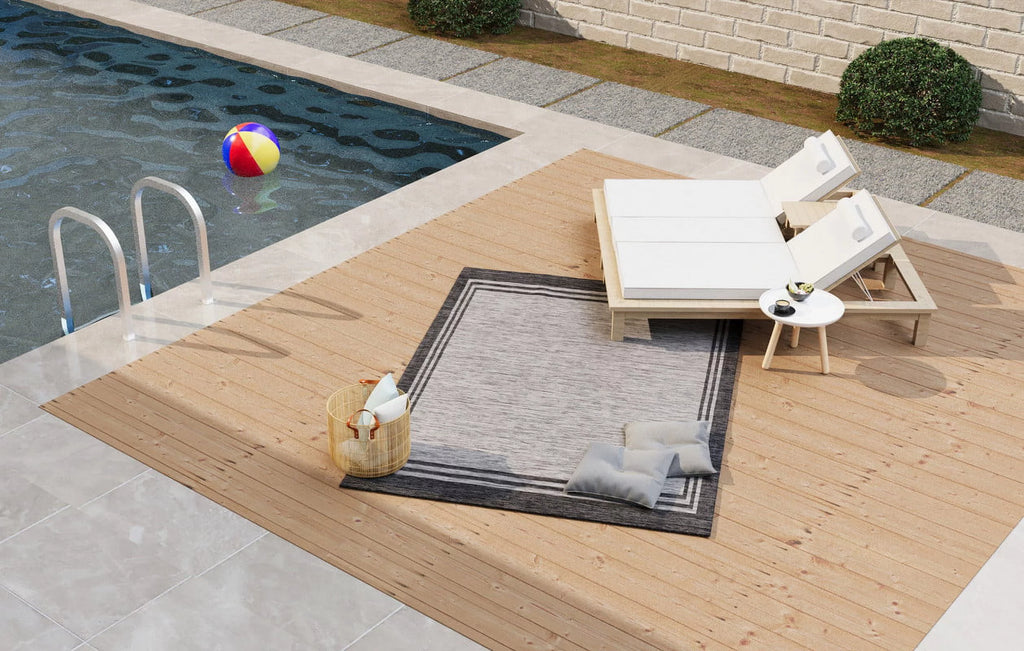 Silver Gray 8'x10' Indoor/Outdoor Area Rug C2626