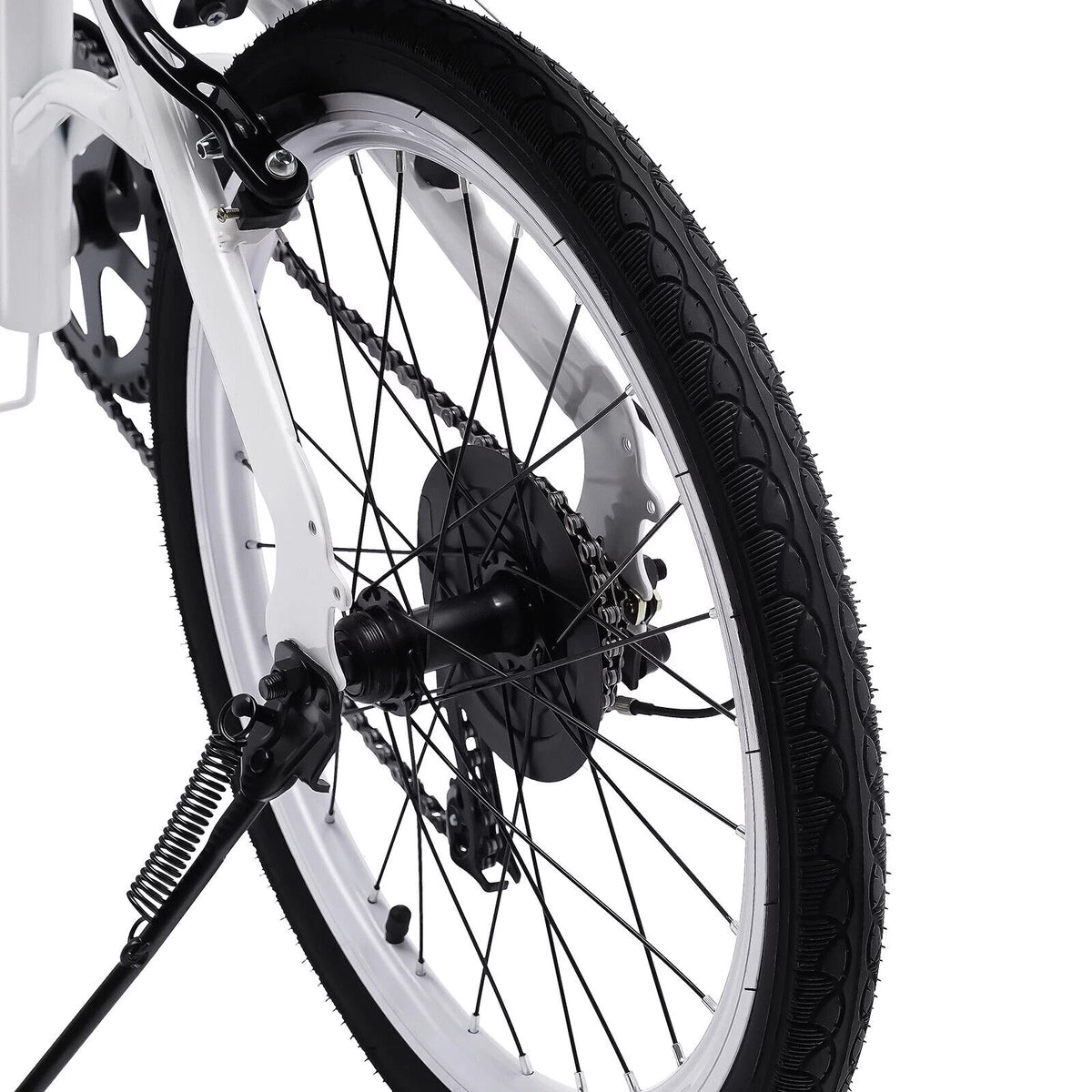 White 20 Inch 7 Speed Folding Bicycle Z19639