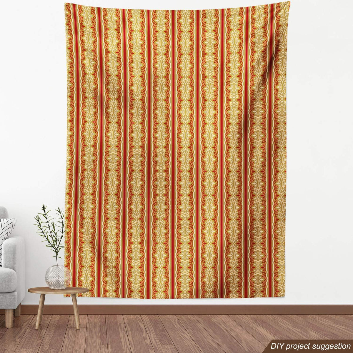 Orient Fabric by The Yard, Ruby Pale Coffee Cream Decorative Fabric V836