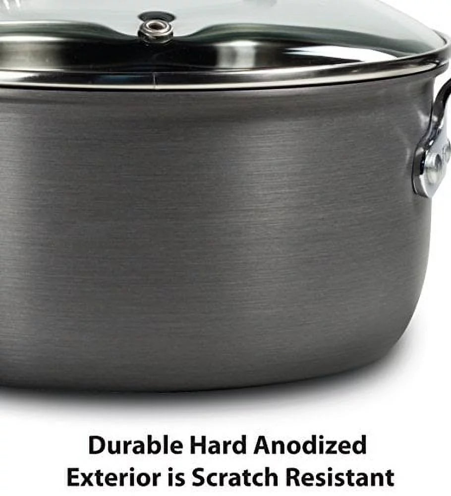 12 Piece Hard Anodized Nonstick Cookware Set, Black F55348