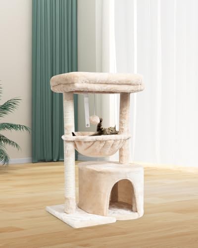 Small Cat Tree with Scratching Post and Cradle L871