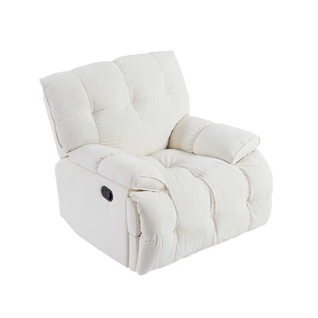 Cream Fabric Reclining Chair O43336