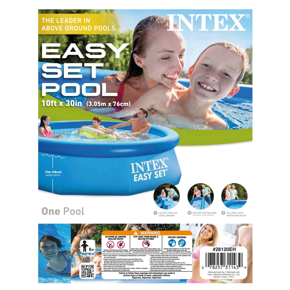 Inflatable Round Swimming Pool & Debris Cover N805851