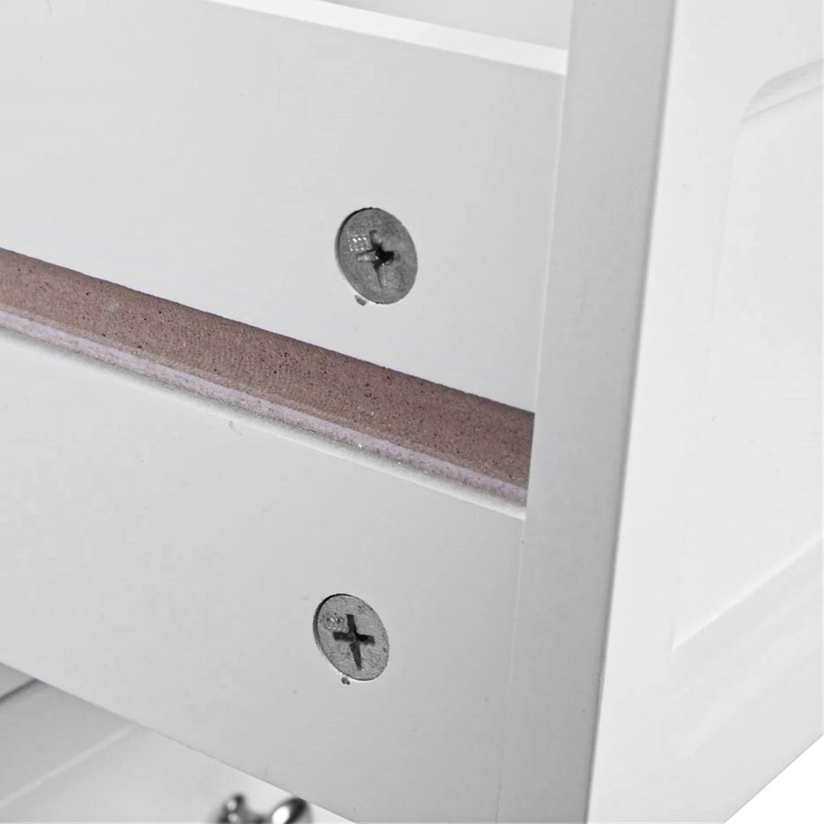 White Set of 2 Nightstand with 2 Drawer E5811