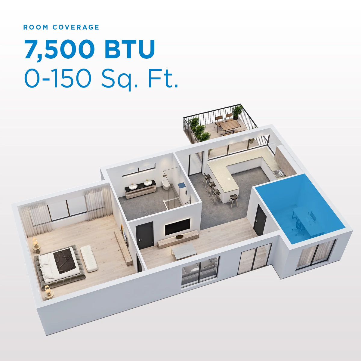 5000 BTU Portable AC in Black F53230