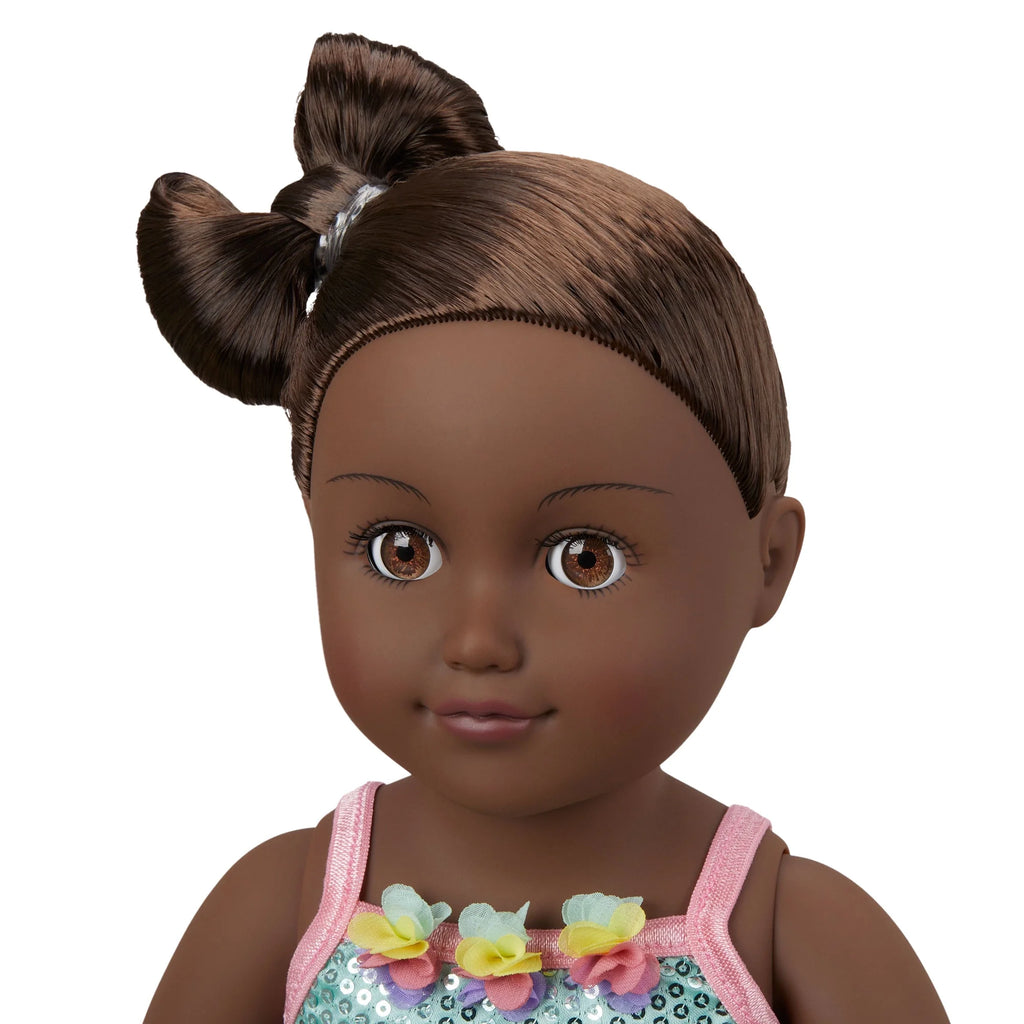 18 inch Posable Doll with Brown Eyes I31726