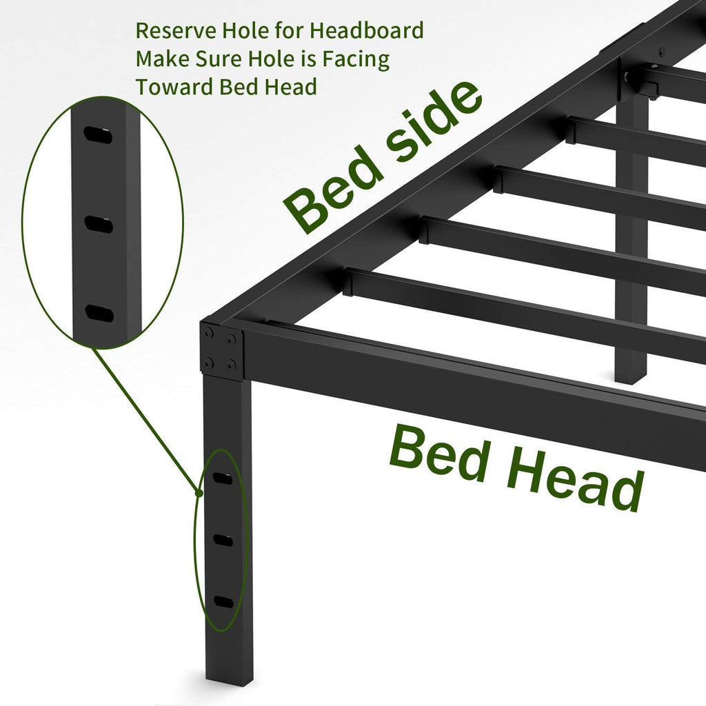 18 Inch Metal Platform Bed Frame with Steel Slats N127964