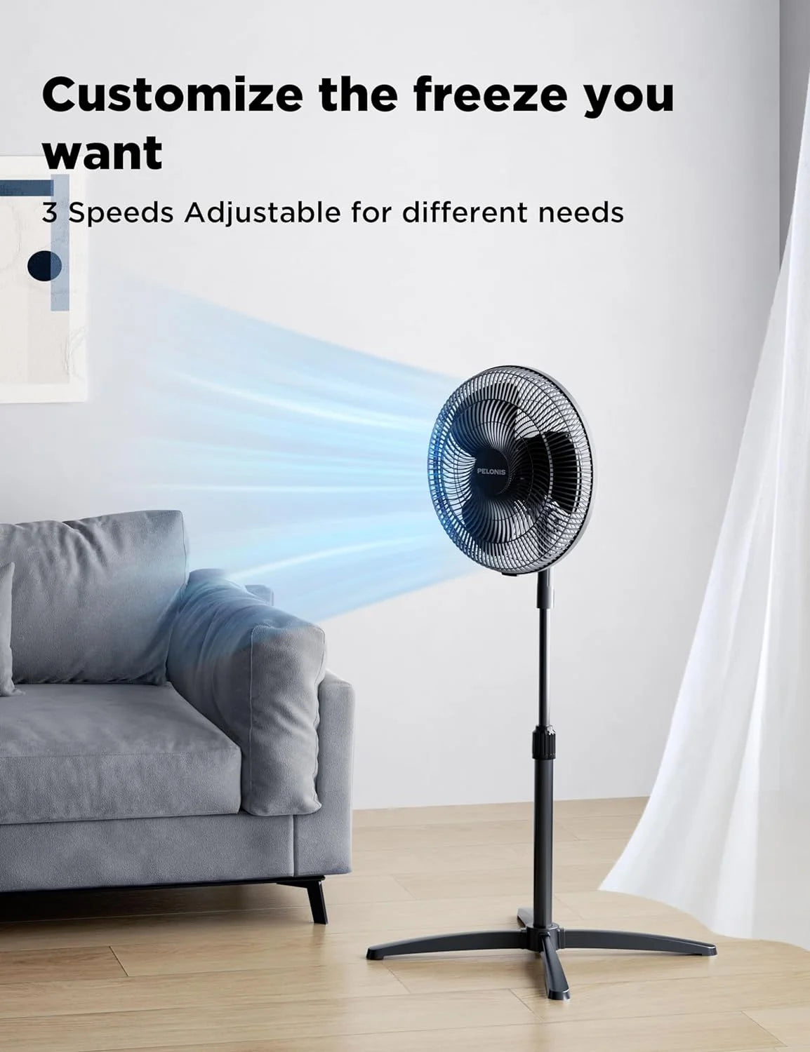 16'' Pedestal Oscillating Fan 2 Packs Black N875744