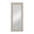 White Carved Floral Wall Mirror B744256