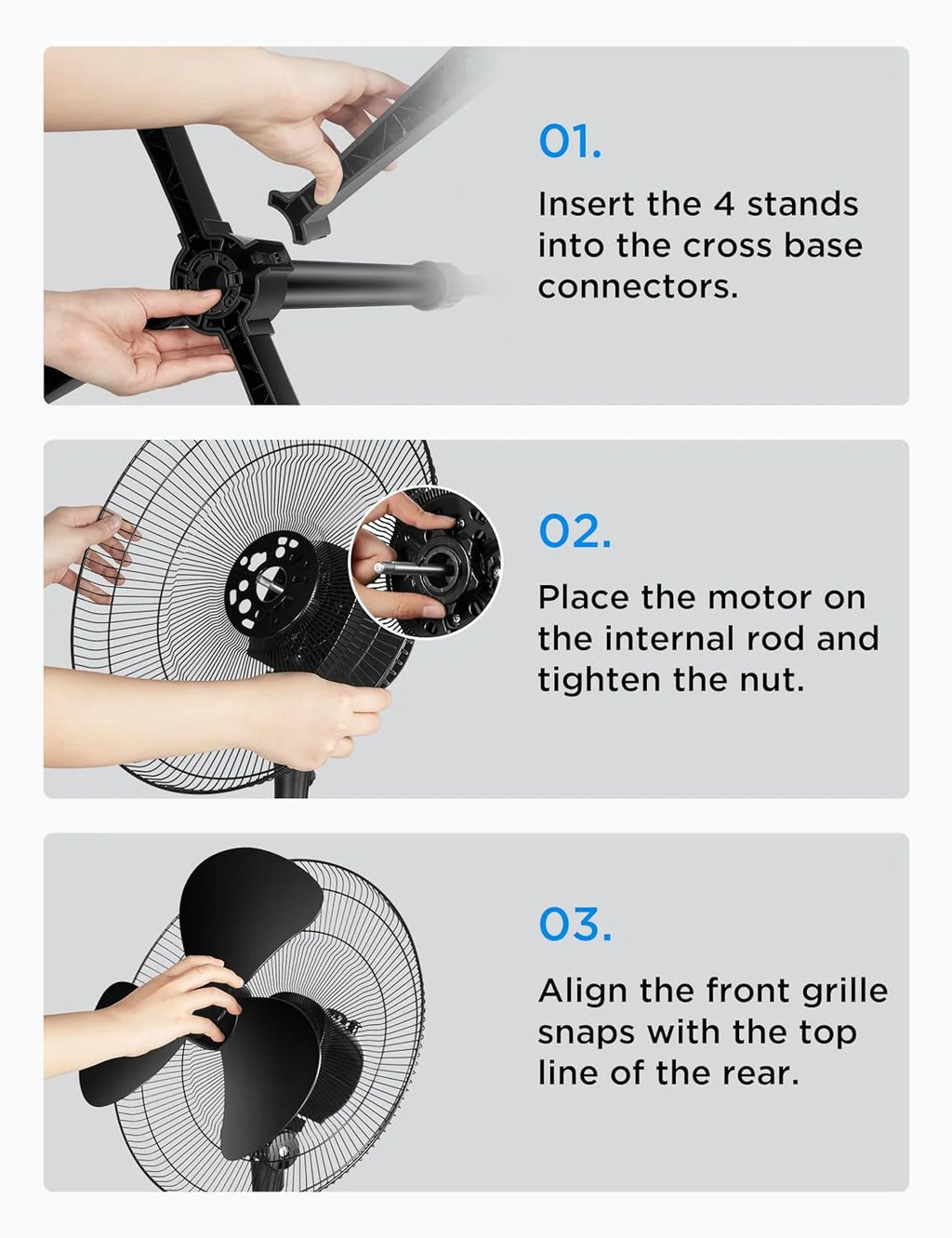 16'' Pedestal Oscillating Fan 2 Packs Black N875744