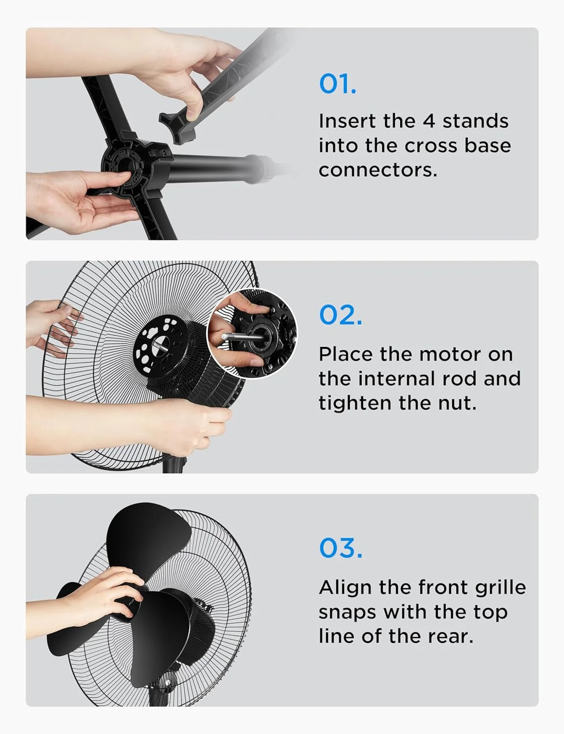 16'' Pedestal Oscillating Fan 2 Packs Black N875744