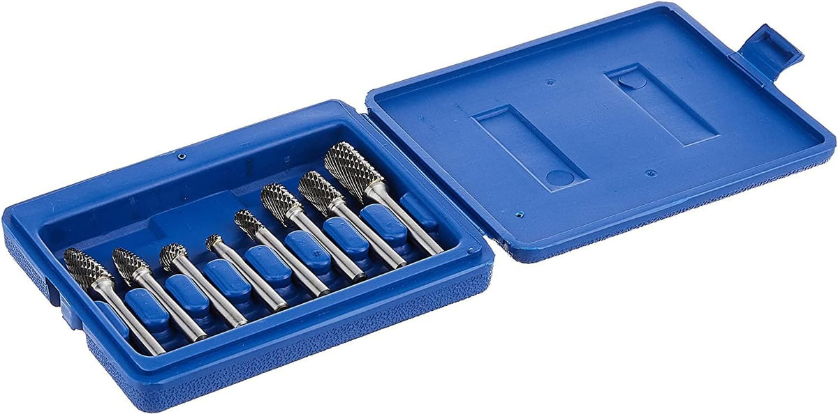 8-Piece Double Cut Carbide Rotary Burr Set 1/4 Shank B88083