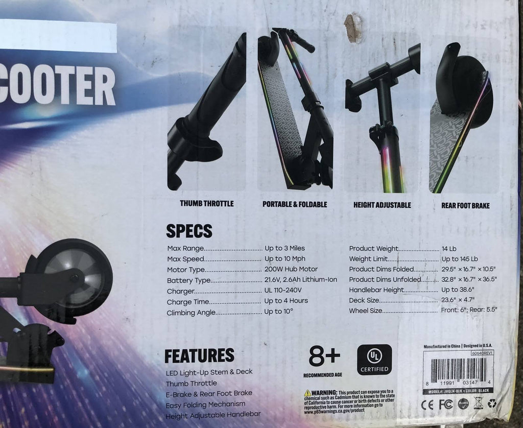 Black Label E100 Electric Scooter B382712