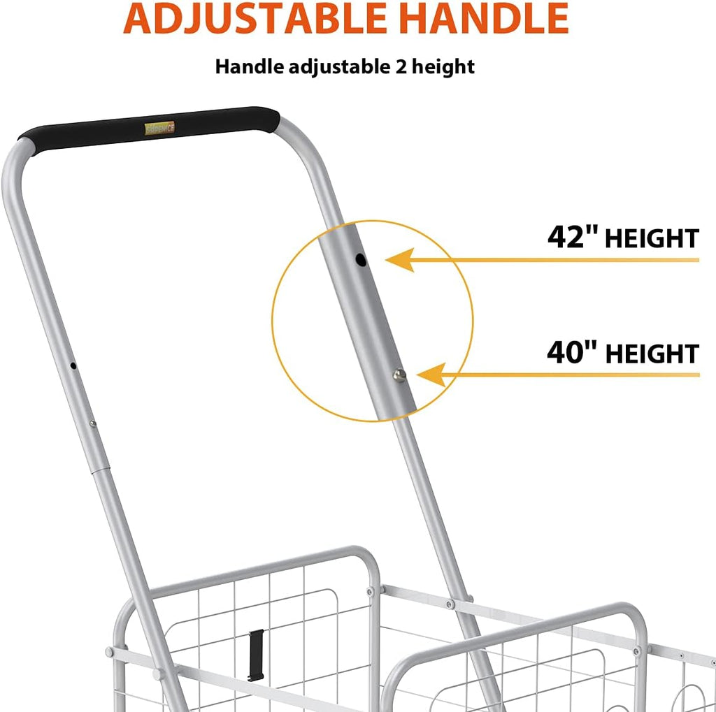 Grocery Shopping Cart with Wheels, 66 LBS Capacity, Collapsible C77499