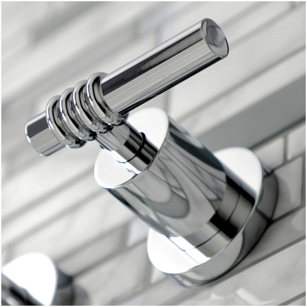 Polished Chrome 2-Handle Wall Mount Tub Faucet W7140