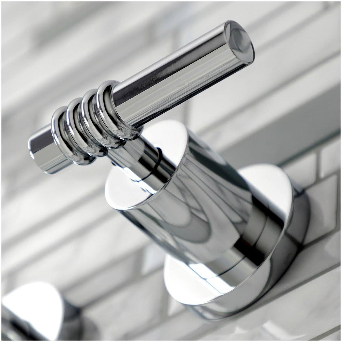 Polished Chrome 2-Handle Wall Mount Tub Faucet W7140