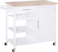 White 4-Tier Rolling Kitchen Cart with Drawer P870
