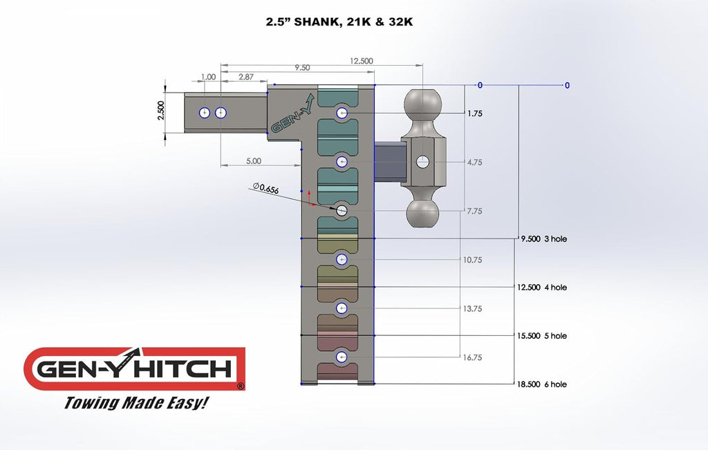 Drop Hitch 3" Receiver Class V 32,000lb Towing Hitch with Dual Hitch Ball, Pintle Lock & 2 3/4" Hitch Pins N1581