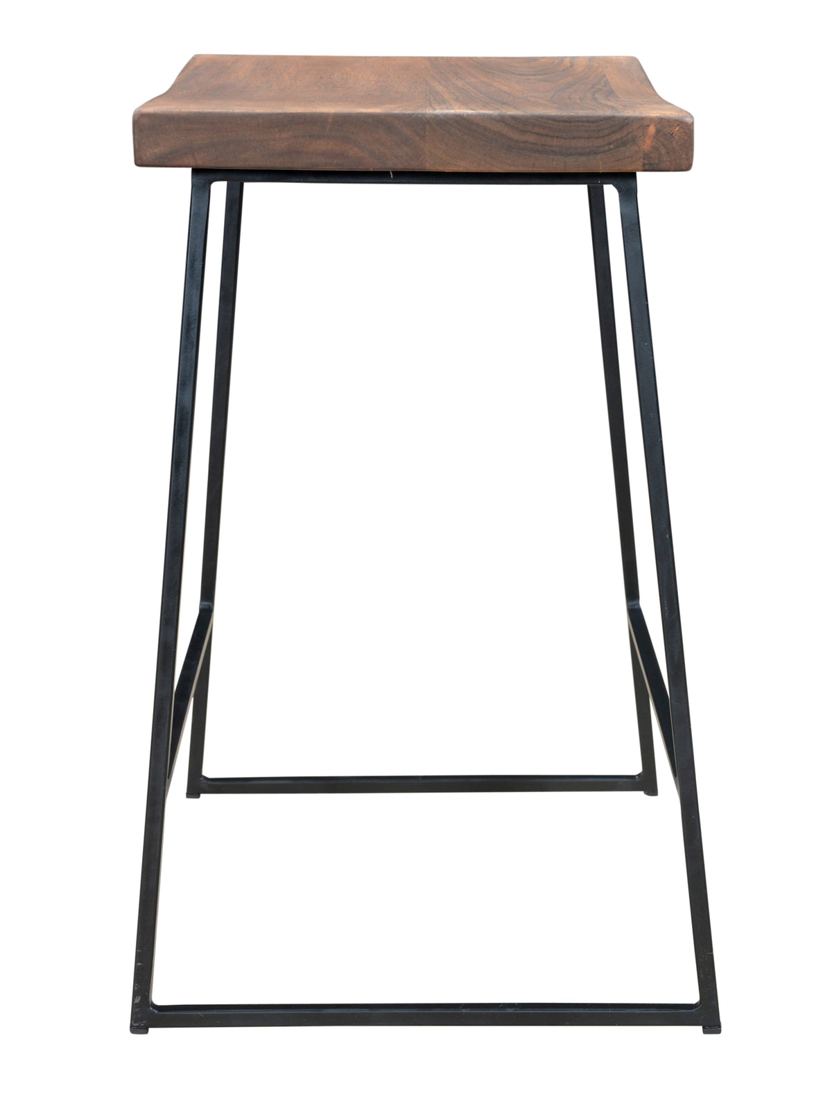 Acacia and Iron Counter Height Barstool, Brown - 2 count A699