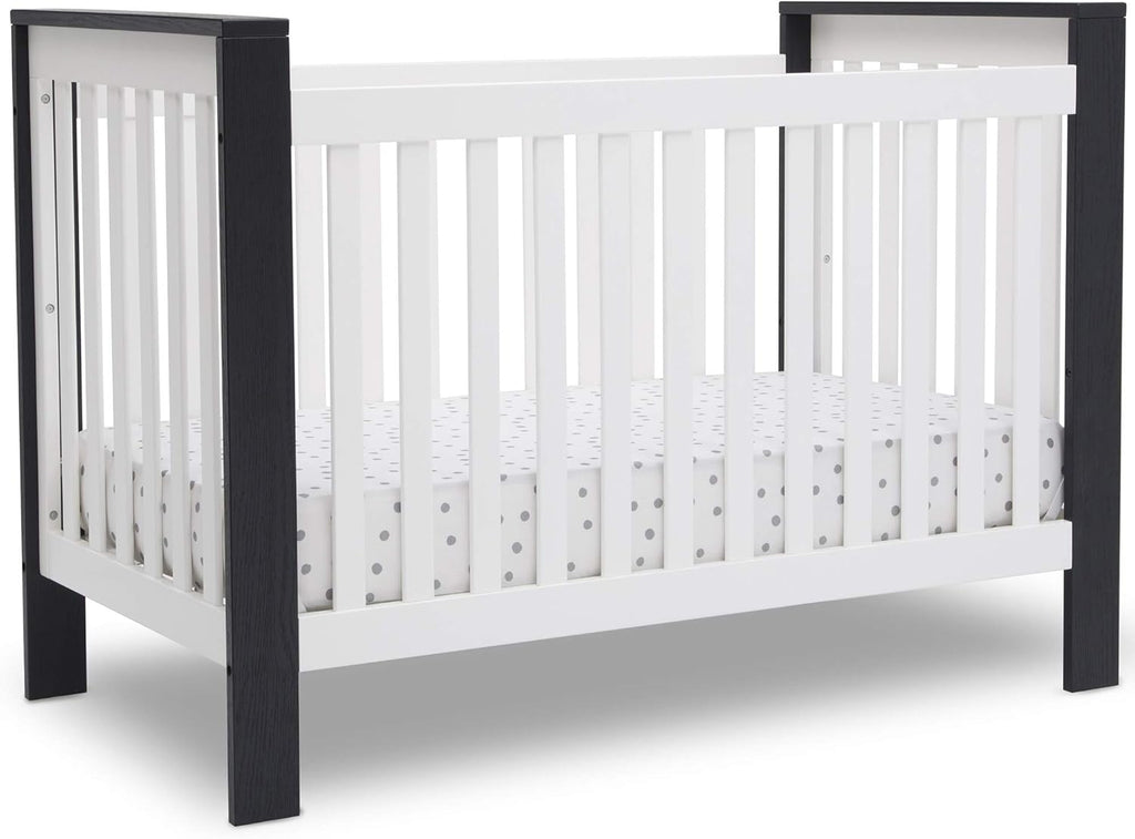 Bianca White Textured Midnight Grey 4-in-1 Convertible Crib N135