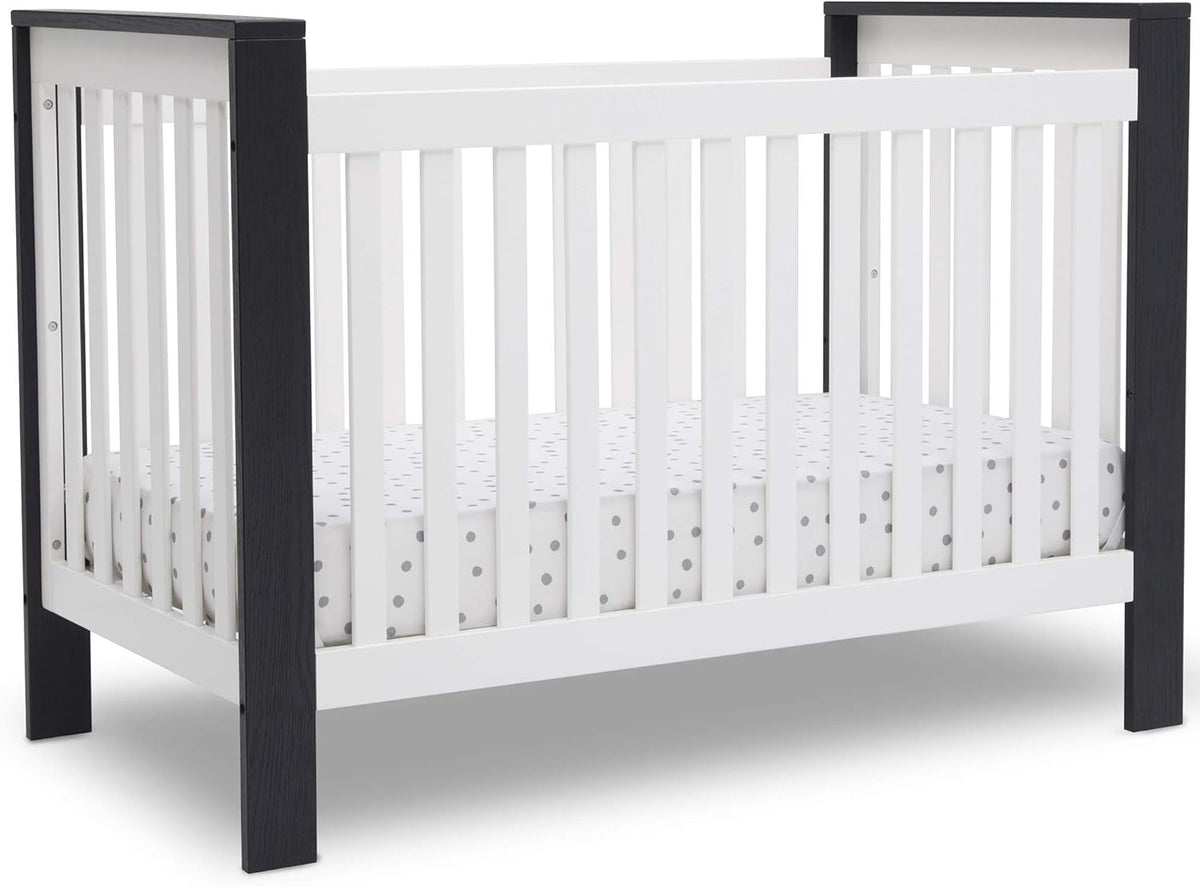 Bianca White Textured Midnight Grey 4-in-1 Convertible Crib N135