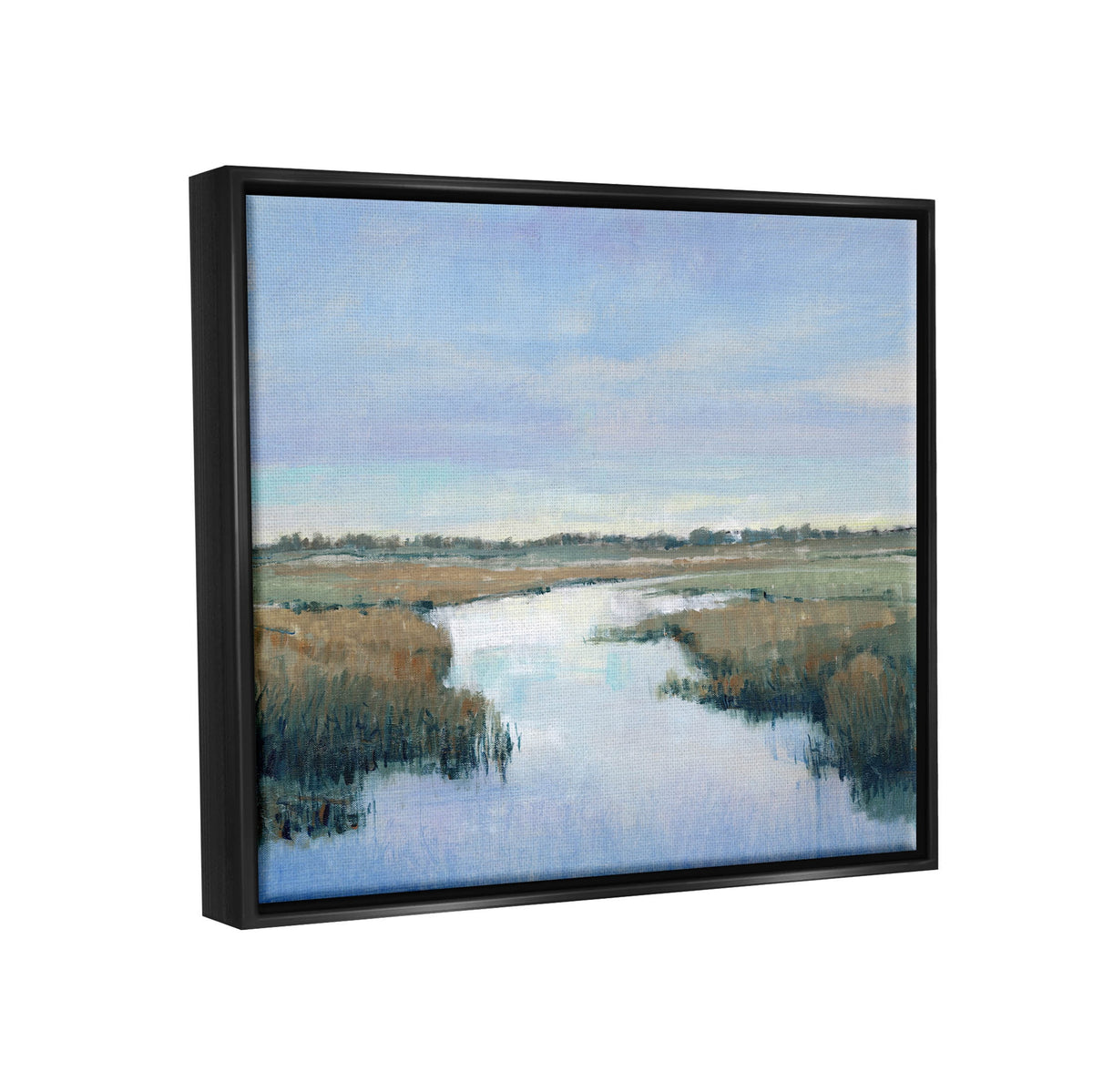 Jet Black Floating Framed Canvas Print Wall Art Z98185