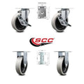 4 inch Top Plate Thermoplastic Rubber Caster Set of 4 M417695