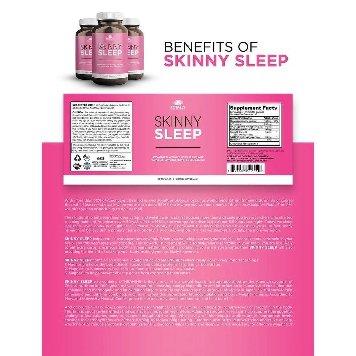 Skinny Sleep and Hot & Skinny Weight Loss Combo Pack 2 Sets U14484