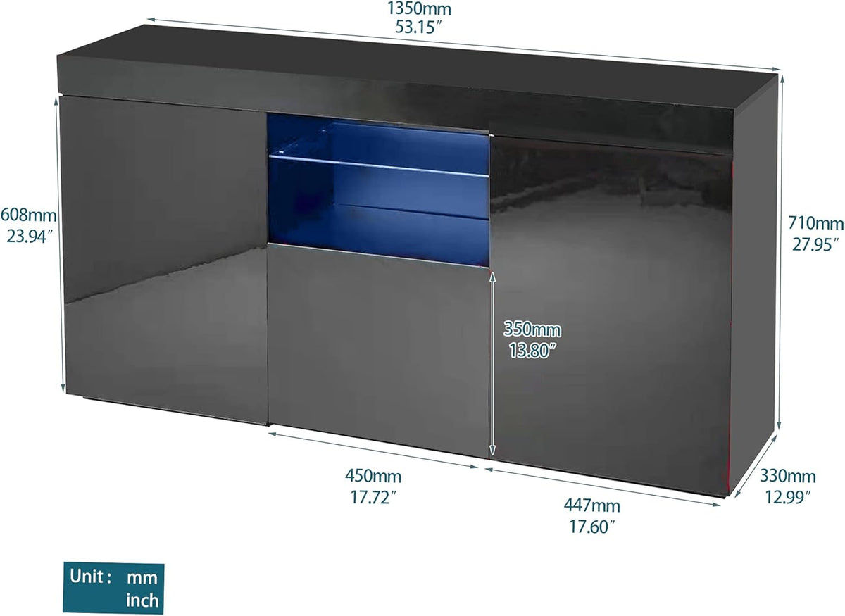 Black Sideboard with LED Lights H28500