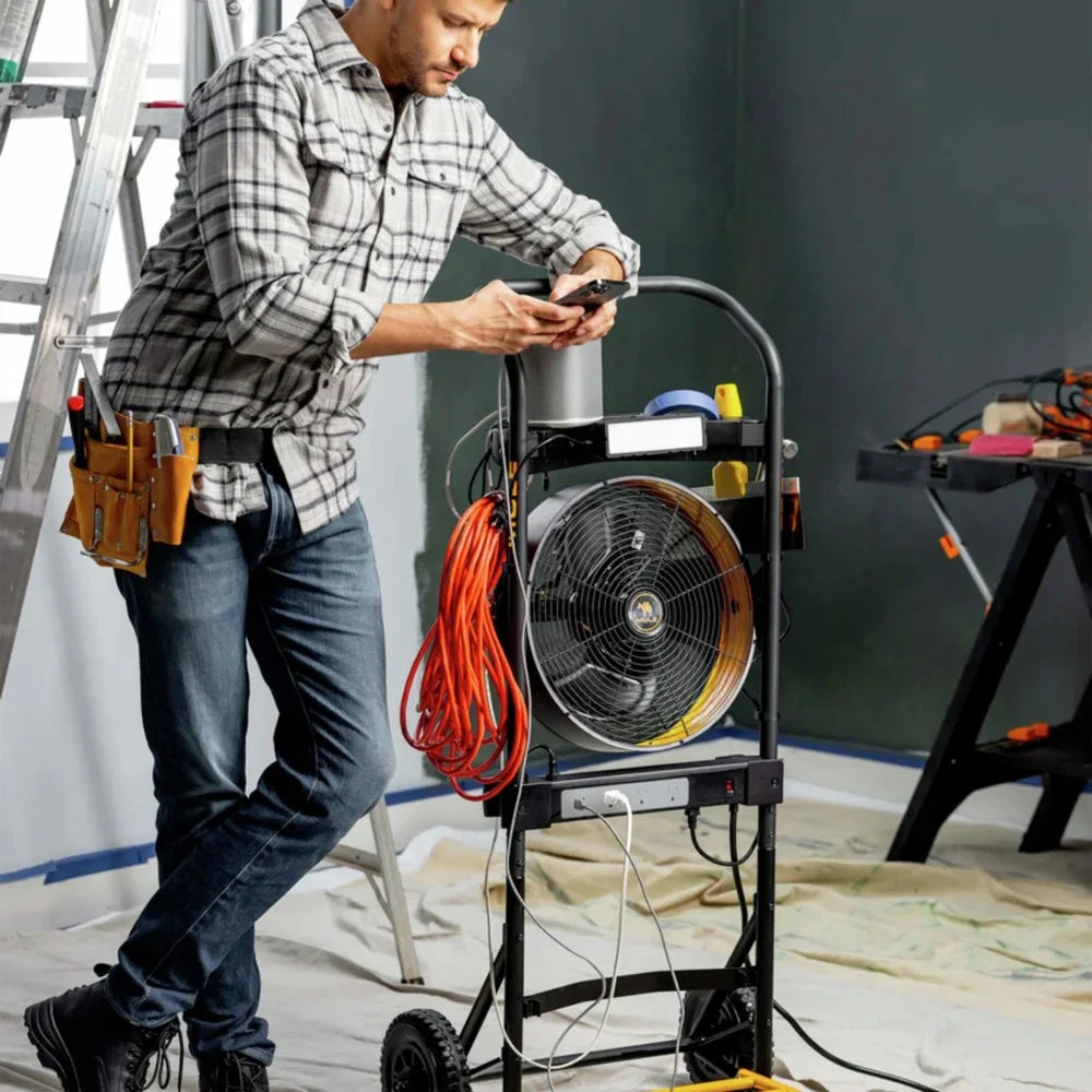 200 lbs. Capacity Hand Truck 5-in-1 Mobile Workshop with Integrated Fan and LED Light M6437