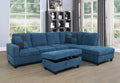 Lake Blue L-Shape Sectional Sofa with Chaise W392562