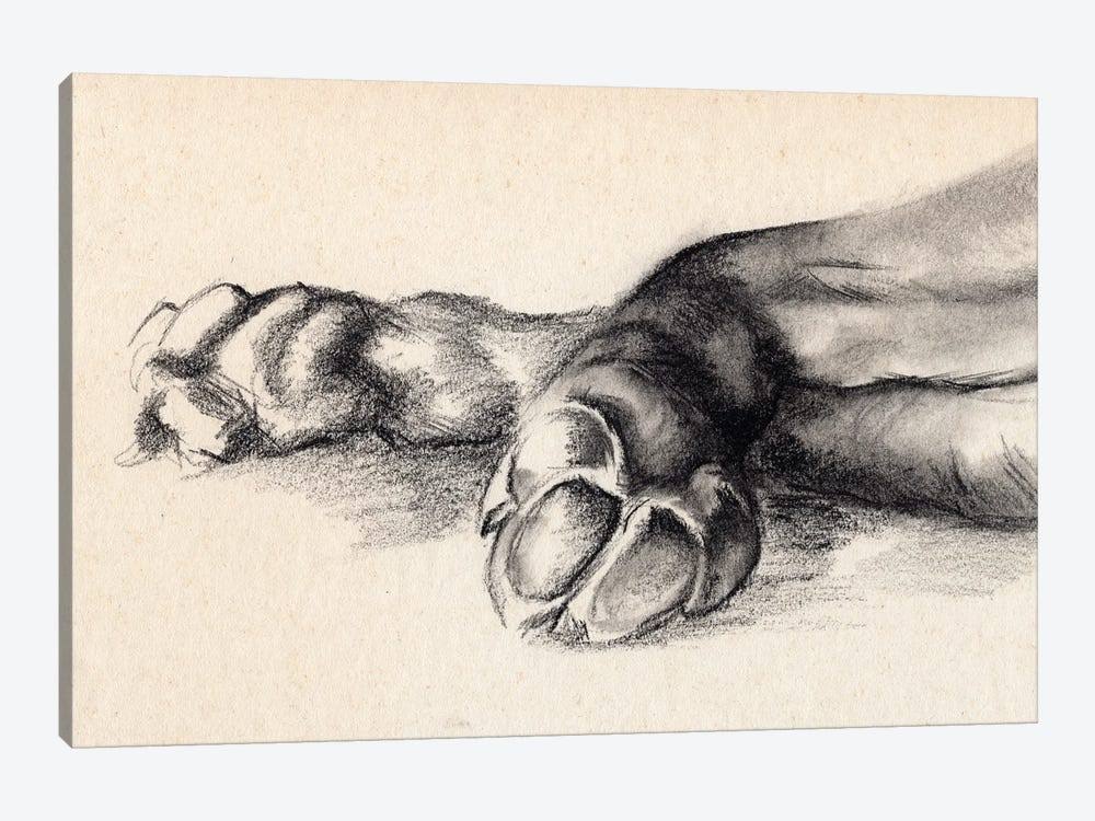 Charcoal Paws Canvas Art Print U916483