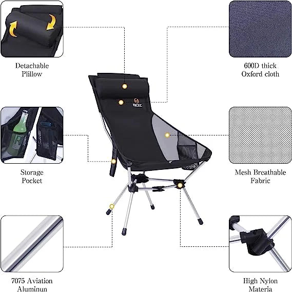 Ultralight High Back Folding Camping Chair with Carry Bag P4298