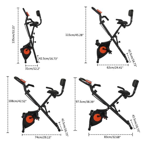 Folding 3 in 1 Upright Recumbent Exercise Bike M737806