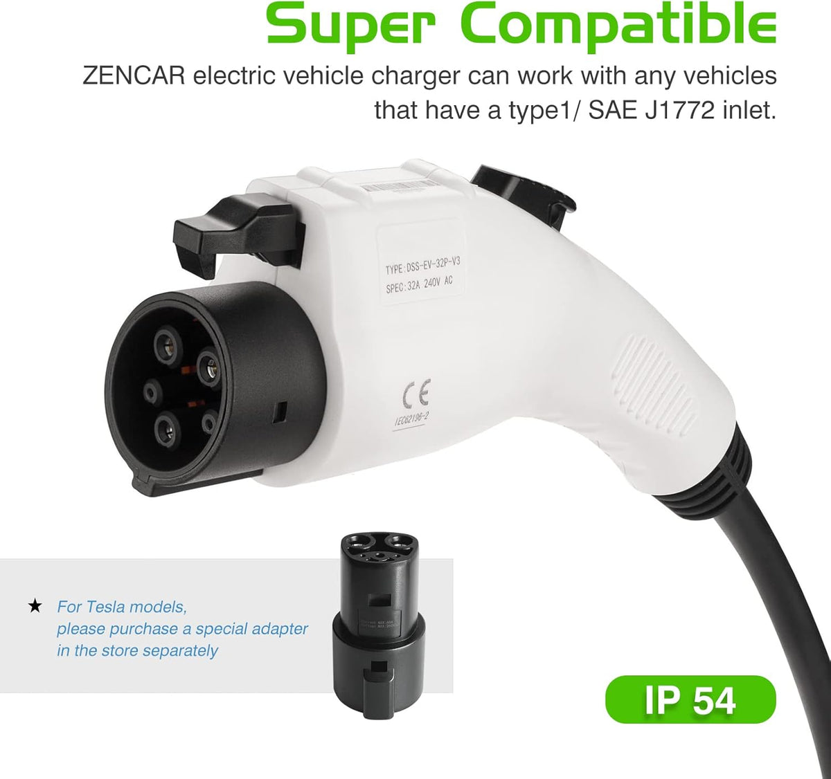 Portable Level 1 EV Charger, 16A, 110V, NEMA 5-15 O233