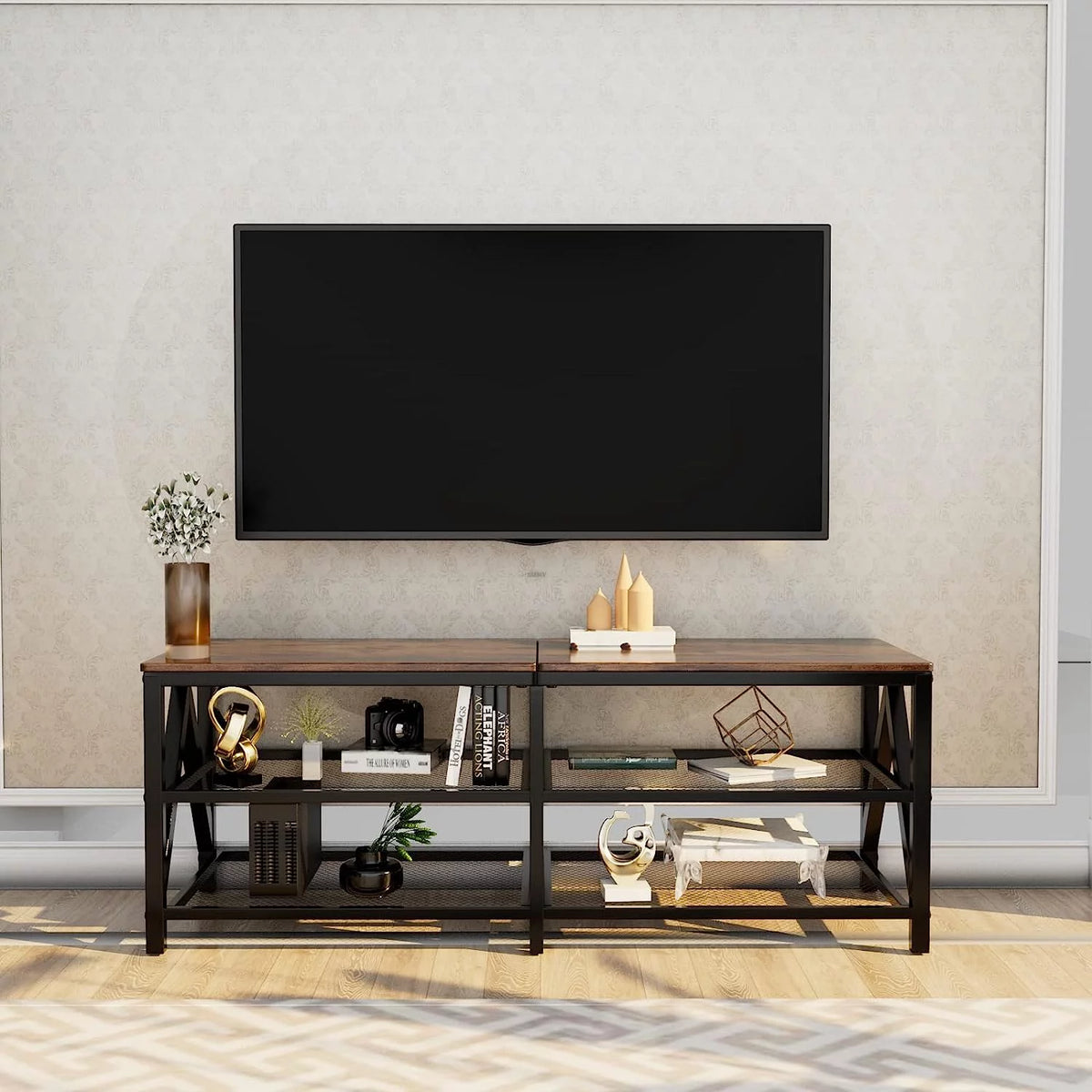 60 65 Inch 3-Tier TV Stand with Metal Frame K122