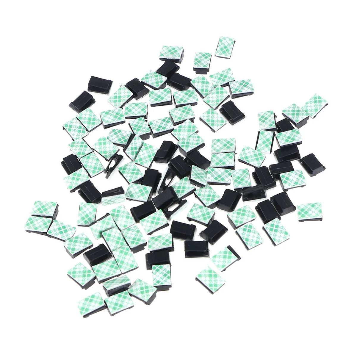 100pcs Black Adhesive Cable Clips Wire Cord Holders W53723